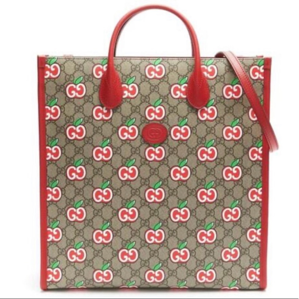 Gucci 630355 Red Apple Chinese Valentine’s Day North South Tote Bag Purse RARE - Picture 15 of 15